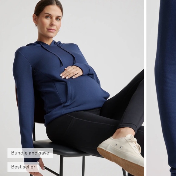 Quince Tops - Quince Purple / Eggplant Maternity Hoodie with Kangaroo Pocket
